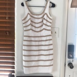 Trina Turk White dress with tan accents